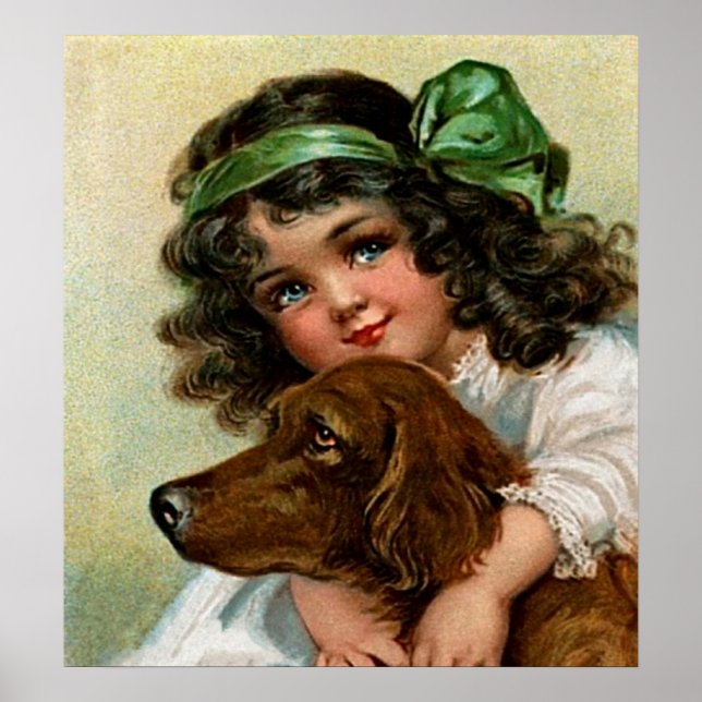 Frances Brundage: flicka med Hund Poster (Framsidan)