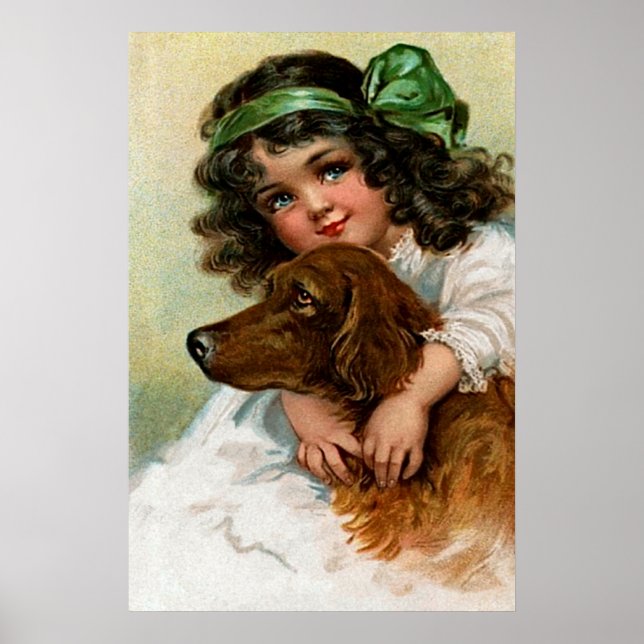 Frances Brundage: flicka med Hund Poster (Framsidan)