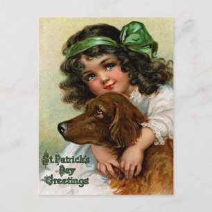 Frances Brundage: flicka med Hund Vykort