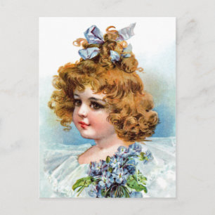 Frances Brundage - Porträtt i en Flowery Girl Vykort