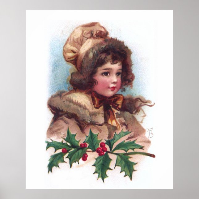 Frances Brundage: Winter Girl with Holly Poster (Framsidan)