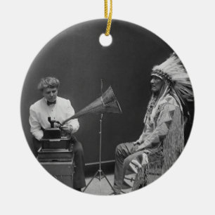 Frances Densmore Audio Recording Blackfoot Julgransprydnad Keramik
