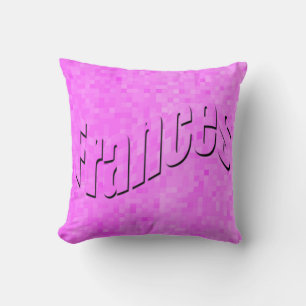 Frances Girls Namn Logotyp on Rosa Mosaic Kudde