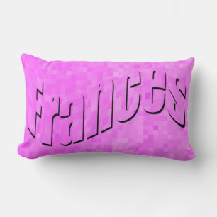 Frances Girls Namn Logotyp on Rosa Mosaic Lumbarkudde