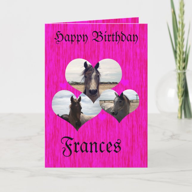 Frances, Grattis på födelsedagen Arab Horse Card Kort (Framsida)