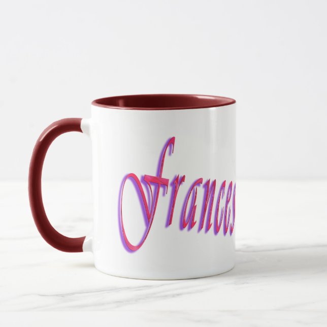 Frances, Namn Logotyp, Maroon Combo Coffee Mugg (Vänster)