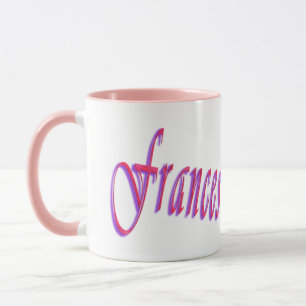 Frances, Namn Logotyp, Rosa Kombinations Kaffe Kop Mugg