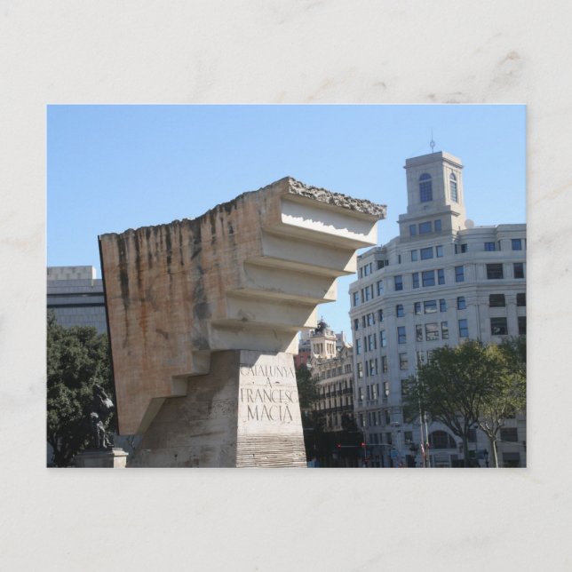 Francesc Macià monument, Barcelona Vykort (Framsida)
