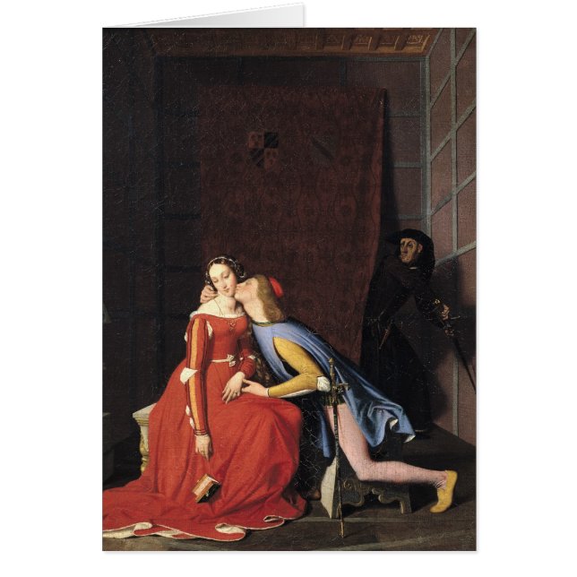 Francesca da Rimini och Paolo Malatesta, 1819 Hälsningskort (Framsidan)