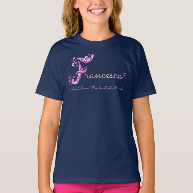 Francesca namn, dvs. flickkläder tee shirt (Framsida)