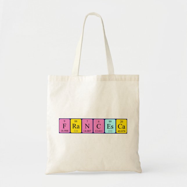Francesca Periodisk bord namn tote bag Tygkasse (Framsidan)