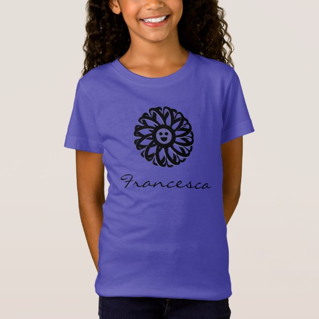 Francesca Smiling Flower Shirt Tee (Framsida)