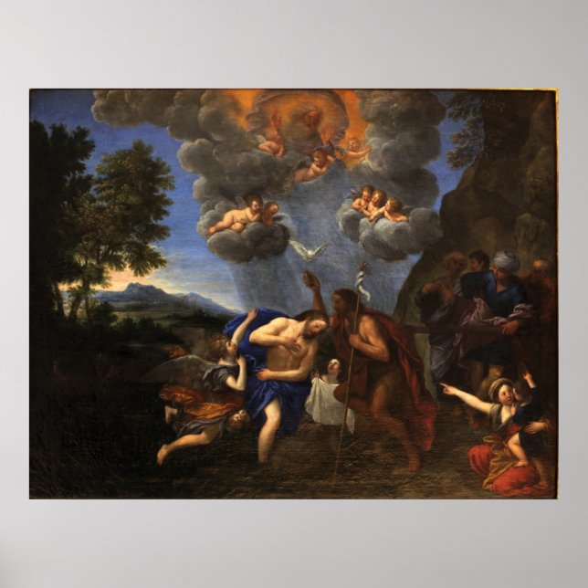 Francesco Albani - Kristus baptism - Circa 1630 Poster (Framsidan)