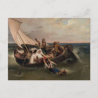 Francesco Hayez - Boat of greek Fugitives Postcard Vykort