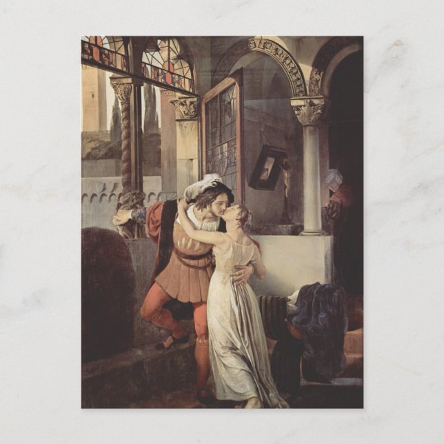 Francesco Hayez - den sista kyssan av Romeo och Ju Vykort (Framsida)