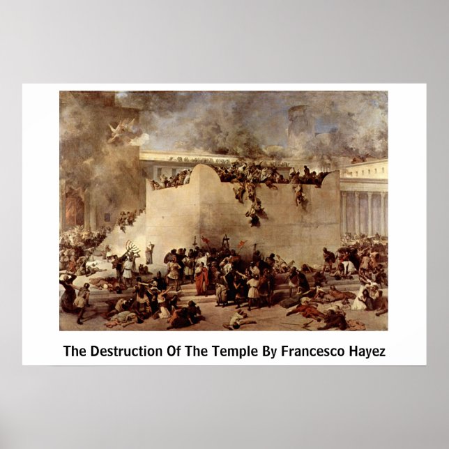 Francesco Hayez förstörelse av Temple Poster (Framsidan)