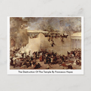 Francesco Hayez förstörelse av Temple Vykort