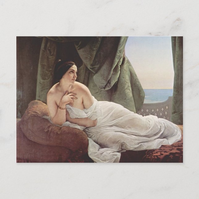Francesco Hayez - Reclining odalisque Vykort (Framsida)