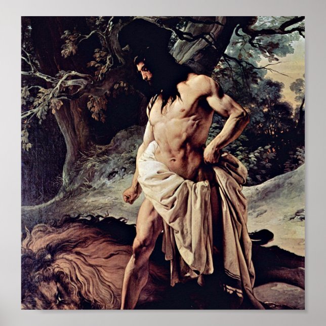 Francesco Hayez - Samson och Lejona Poster (Framsidan)