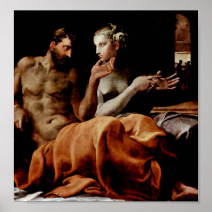 Francesco Primaticcio - Odysseus och Penelope Poster