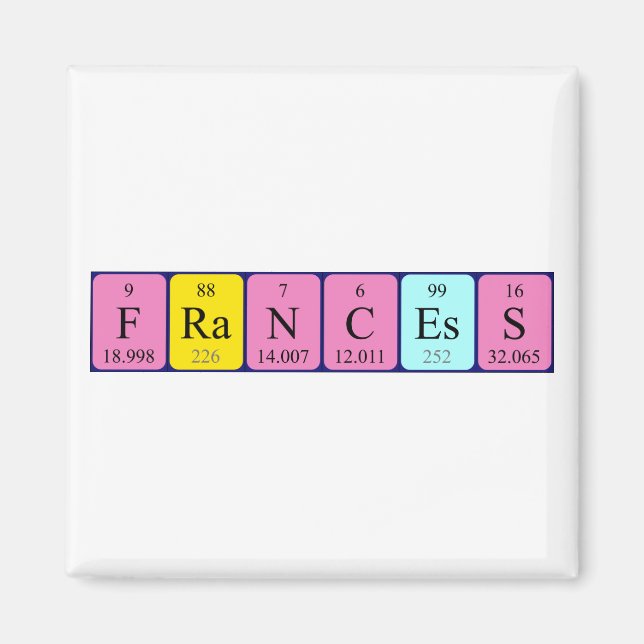 Francess Periodisk bord namn magnet (Framsidan)