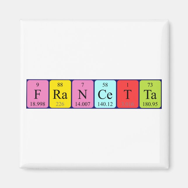 Francetta Periodisk bord namn magnet (Framsidan)