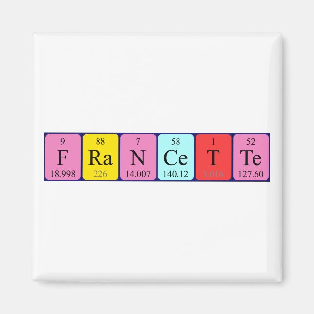 Francette Periodisk bord namn magnet (Framsidan)
