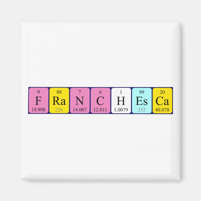 Franchesca Periodisk bord namn magnet (Framsidan)