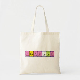 Franchescos periodiska bord namn tote bag tygkasse