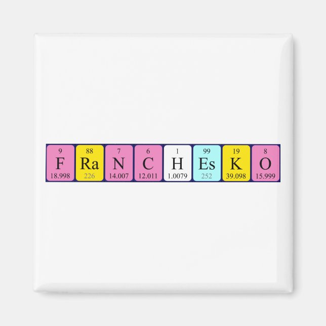 Franchesko periodisk bord namn magnet (Framsidan)