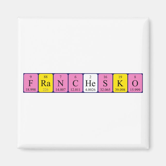 Franchesko periodisk bord namn magnet (Framsidan)