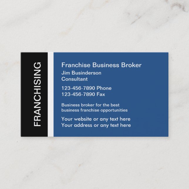 Franchise Business Broker-Affärskort Visitkort (Framsida)