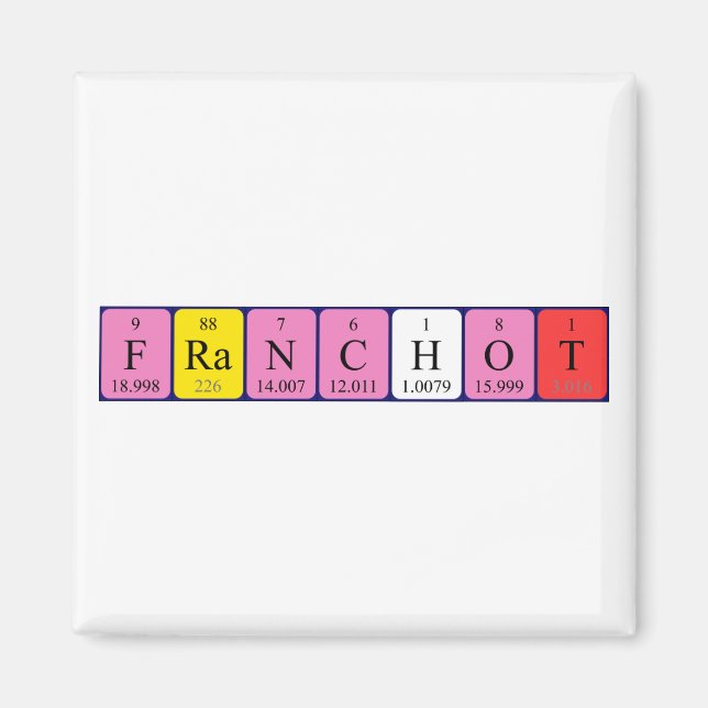 Franchot Periodisk bord namn magnet (Framsidan)