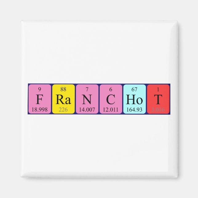 Franchot Periodisk bord namn magnet (Framsidan)