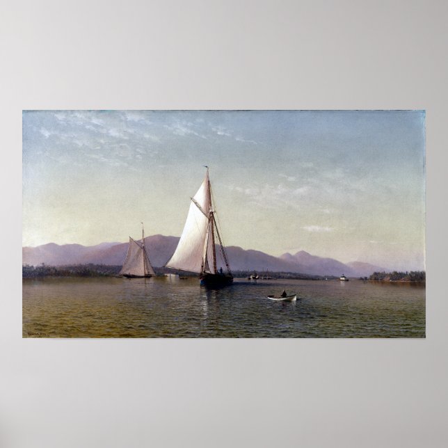 Francis Augustus Silva Hudson vid Tappan Zee Poster (Framsidan)