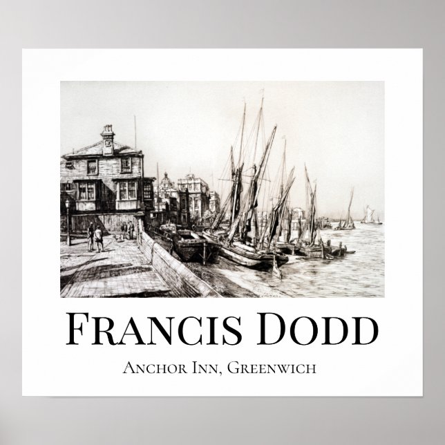 Francis Dodd Anchor Inn, Greenwich Poster (Framsidan)