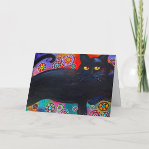 Francis Kärlek Flowers Cat Birthday Greeting Card Kort