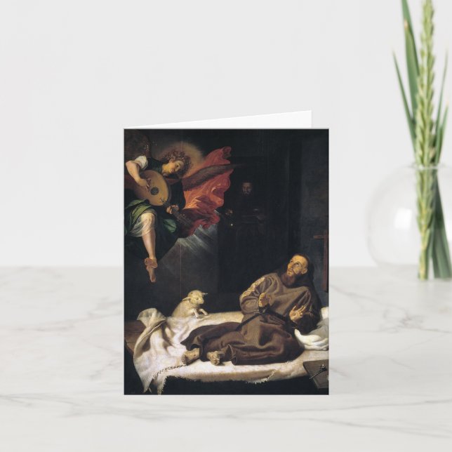 Francis of Assisi med ängelmusik Anteckningskort (Framsida)