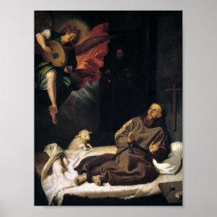 Francis of Assisi med ängelmusik Poster