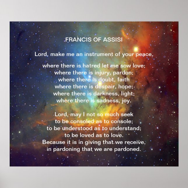 Francis of Assisi prayer Poster (Framsidan)