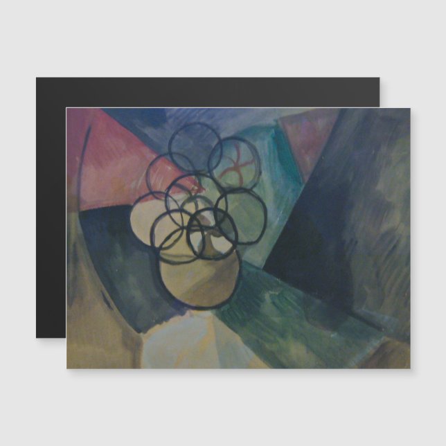 Francis Picabia, Caoutchouc, 1909., Abstrakt Art. Magnetisk Inbjudningskort (Fram/baksida)