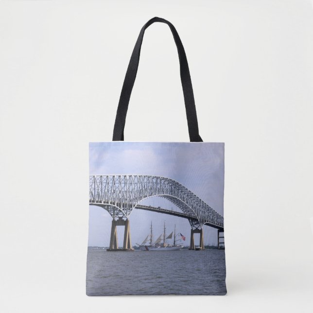 Francis Scott Nyckel Bridge Tote Tygkasse (Framsida)