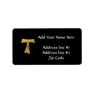Franciscan Tau Kor Pax Et Bonum Guld Metallic Adressetikett