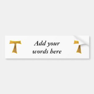 Franciscan Tau Kor Pax Et Bonum Guld Metallic Bildekal