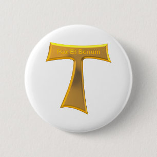 Franciscan Tau Kor Pax Et Bonum Guld Metallic Knapp