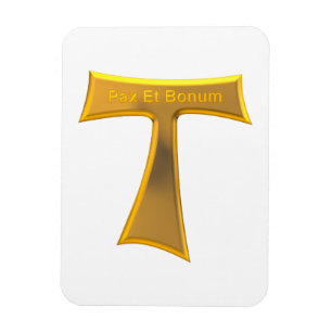 Franciscan Tau Kor Pax Et Bonum Guld Metallic Magnet