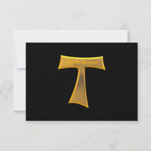 Franciscan Tau Kor Pax Et Bonum Guld Metallic OSA Kort