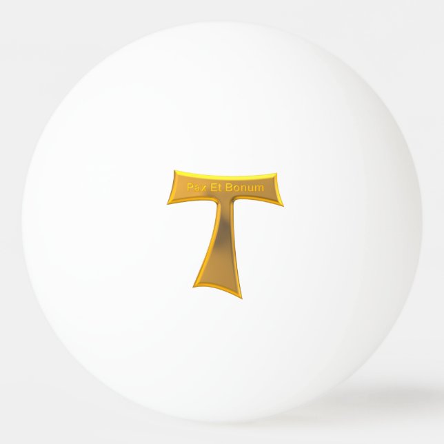 Franciscan Tau Kor Pax Et Bonum Guld Metallic Pingisboll (Framsidan)