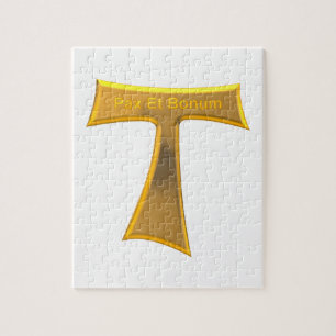 Franciscan Tau Kor Pax Et Bonum Guld Metallic Pussel