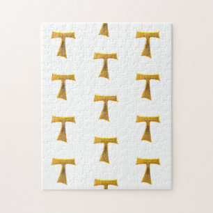 Franciscan Tau Kor Pax Et Bonum Guld Metallic Pussel